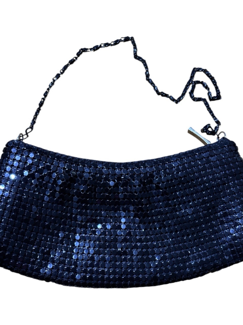 NWOT Sequin Chain Shoulder Bag - black